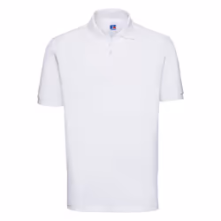 Russell Mens 100% Cotton Short Sleeve Polo Shirt - L, White