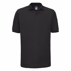 Russell Mens Ripple Collar & Cuff Short Sleeve Polo Shirt - S, Black