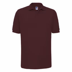 Russell Mens Ripple Collar & Cuff Short Sleeve Polo Shirt - S, Burgundy
