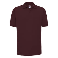 Russell Mens Ripple Collar & Cuff Short Sleeve Polo Shirt - L, Burgundy