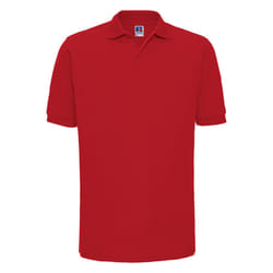 Russell Mens Ripple Collar & Cuff Short Sleeve Polo Shirt - XS, Classic Red