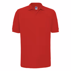 Russell Mens Ripple Collar & Cuff Short Sleeve Polo Shirt - XL, Classic Red