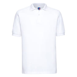 Russell Mens Ripple Collar & Cuff Short Sleeve Polo Shirt - XS, White
