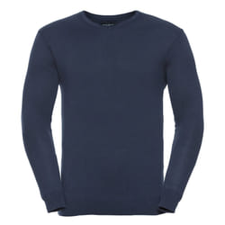 Russell Collection Mens V-Neck Knitted Pullover Sweatshirt - XS, French Navy