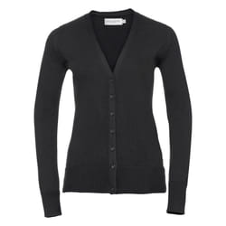 Russell Collection Ladies/Womens V-neck Knitted Cardigan - M, Black