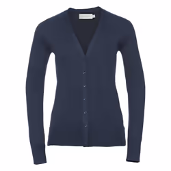 Russell Collection Ladies/Womens V-neck Knitted Cardigan - XS, French Navy