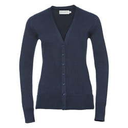 Russell Collection Ladies/Womens V-neck Knitted Cardigan - XS, French Navy