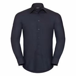 Russell Collection Mens Long Sleeve Easy Care Tailored Oxford Shirt - 19.5inch, Black
