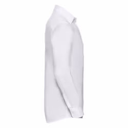 Russell Collection Mens Long Sleeve Easy Care Tailored Oxford Shirt - 14.5inch, White