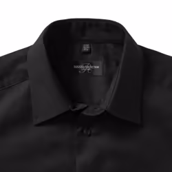 Russell Collection Mens Short Sleeve Easy Care Tailored Oxford Shirt - 18inch, Black