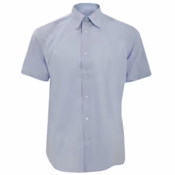 Russell Collection Mens Short Sleeve Easy Care Tailored Oxford Shirt - 17.5inch, Oxford Blue