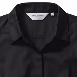 Russell Collection Ladies/Womens Long Sleeve Poly-Cotton Easy Care Fitted Poplin Shirt - L, Black