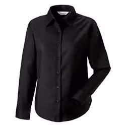 Russell Collection Ladies/Womens Long Sleeve Easy Care Oxford Shirt - 3XL, Black