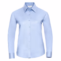 Russell Collection Ladies/Womens Long Sleeve Easy Care Oxford Shirt - XS, Oxford Blue