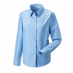 Russell Collection Ladies/Womens Long Sleeve Easy Care Oxford Shirt - XS, Oxford Blue