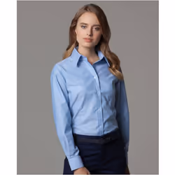 Russell Collection Ladies/Womens Long Sleeve Easy Care Oxford Shirt - S, Oxford Blue