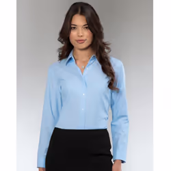 Russell Collection Ladies/Womens Long Sleeve Easy Care Oxford Shirt - L, Oxford Blue