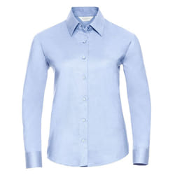 Russell Collection Ladies/Womens Long Sleeve Easy Care Oxford Shirt - XL, Oxford Blue