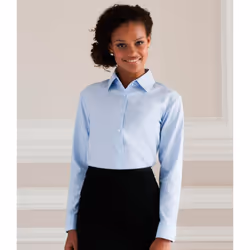 Russell Collection Ladies/Womens Long Sleeve Easy Care Oxford Shirt - 5XL, Oxford Blue