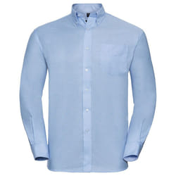 Russell Collection Mens Long Sleeve Easy Care Oxford Shirt - 20inch, Oxford Blue