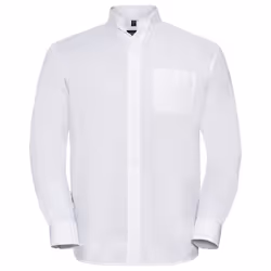 Russell Collection Mens Long Sleeve Easy Care Oxford Shirt - 20inch, White
