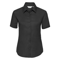Russell Collection Ladies/Womens Short Sleeve Easy Care Oxford Shirt - XL, Black