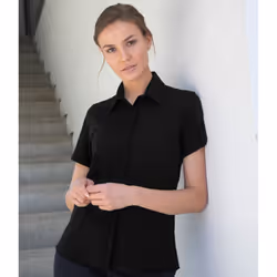 Russell Collection Ladies/Womens Short Sleeve Easy Care Oxford Shirt - 4XL, Black