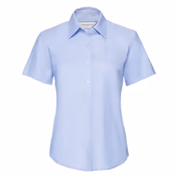 Russell Collection Ladies/Womens Short Sleeve Easy Care Oxford Shirt - S, Oxford Blue
