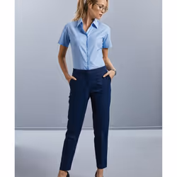 Russell Collection Ladies/Womens Short Sleeve Easy Care Oxford Shirt - M, Oxford Blue