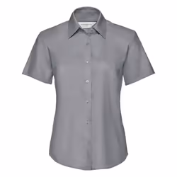 Russell Collection Ladies/Womens Short Sleeve Easy Care Oxford Shirt - 5XL, Silver Grey