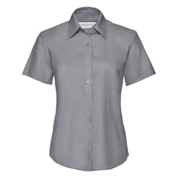 Russell Collection Ladies/Womens Short Sleeve Easy Care Oxford Shirt - 5XL, Silver Grey