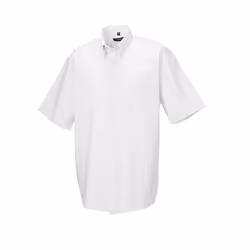 Russell Collection Mens Short Sleeve Easy Care Oxford Shirt - 15inch, White