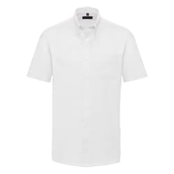 Russell Collection Mens Short Sleeve Easy Care Oxford Shirt - 16inch, White