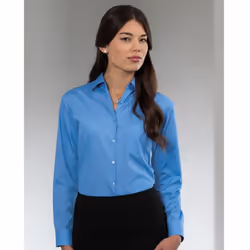 Russell Collection Ladies/Womens Long Sleeve Shirt - 4XL, Corporate Blue