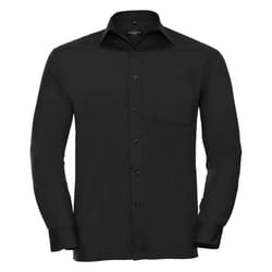 Russell Collection Mens Long Sleeve Shirt - 18, Black