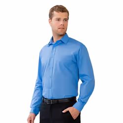 Russell Collection Mens Long Sleeve Shirt - 18, Corporate Blue