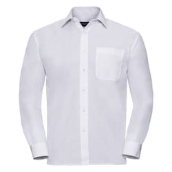 Russell Collection Mens Long Sleeve Shirt - 14.5, White