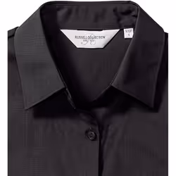 Russell Collection Ladies/Womens Short Sleeve Poly-Cotton Easy Care Poplin Shirt - 2XL, Black