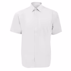 Russell Collection Mens Short Sleeve Poly-Cotton Easy Care Poplin Shirt - 18, White