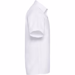 Russell Collection Mens Short Sleeve Poly-Cotton Easy Care Poplin Shirt - 18, White