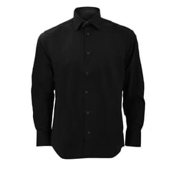 Russell Collection Mens Long Sleeve Easy Care Fitted Shirt - 17, Black