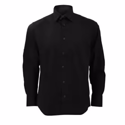Russell Collection Mens Long Sleeve Easy Care Fitted Shirt - 18.5, Black