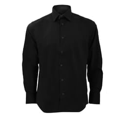 Russell Collection Mens Long Sleeve Easy Care Fitted Shirt - 18.5, Black