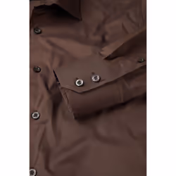 Russell Collection Mens Long Sleeve Easy Care Fitted Shirt - 18.5, Chocolate