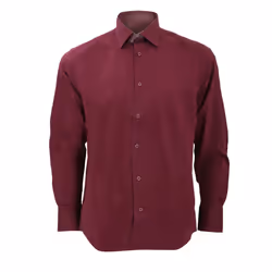 Russell Collection Mens Long Sleeve Easy Care Fitted Shirt - 19.5, Port