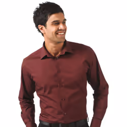 Russell Collection Mens Long Sleeve Easy Care Fitted Shirt - 19.5, Port