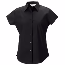 Russell Collection Ladies/Womens Cap Sleeve Easy Care Fitted Shirt - XS, Black