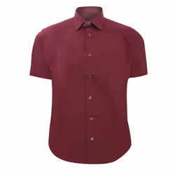 Russell Collection Mens Short Sleeve Easy Care Fitted Shirt - 14.5, Port