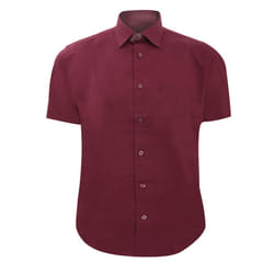 Russell Collection Mens Short Sleeve Easy Care Fitted Shirt - 17, Port