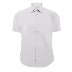 Russell Collection Mens Short Sleeve Easy Care Fitted Shirt - 17, White